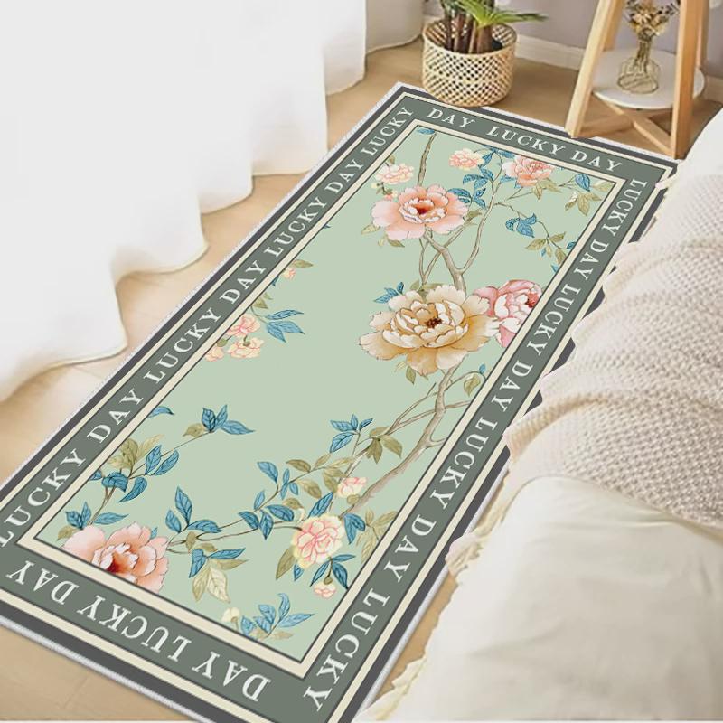 现代简约加厚地毯田园q风格床边毯卧室客厅防滑地毯茶几地垫飘窗