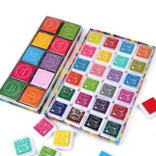 画指纹12印泥可水洗色24色彩色安全无毒 印泥儿童手指画包邮