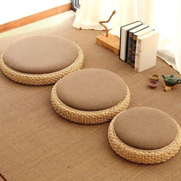 藤编蒲团坐垫打坐垫实木亚麻禅修垫日式榻榻米地板坐垫墩子跪拜垫,居家布艺,蒲团,淘宝优惠券,粉丝福利购,淘宝优惠卷