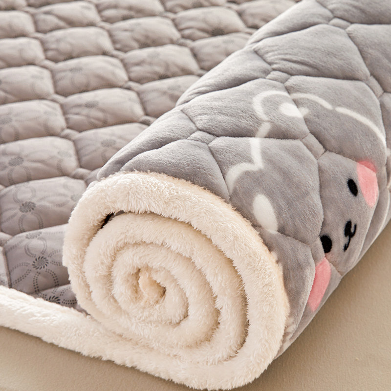 珊瑚绒床垫软垫家用冬季夹棉厚款床C单2023新款防滑垫被法兰绒床