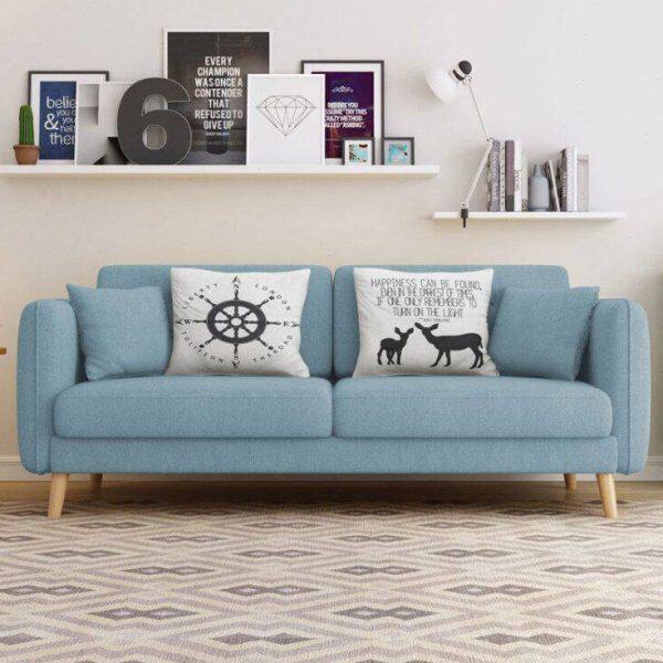 艺现代简约三人沙发小户型客厅棉麻布小沙发北欧时尚可拆洗休闲