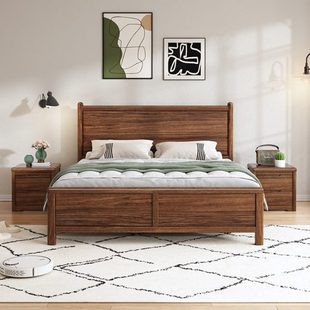 乌金木床1.2米民宿家用中古简约1.35实木童床1.8主卧复古原木家具