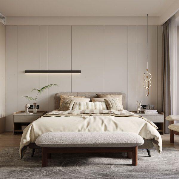 卧室床轻奢沙发客厅硬包护墙板简约现代不锈钢软包定制电视背景墙