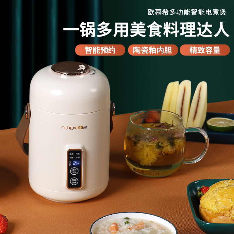 500ml多功能煮粥锅私享迷你小电煮锅慢炖熬粥BB辅食预Z约定时保温