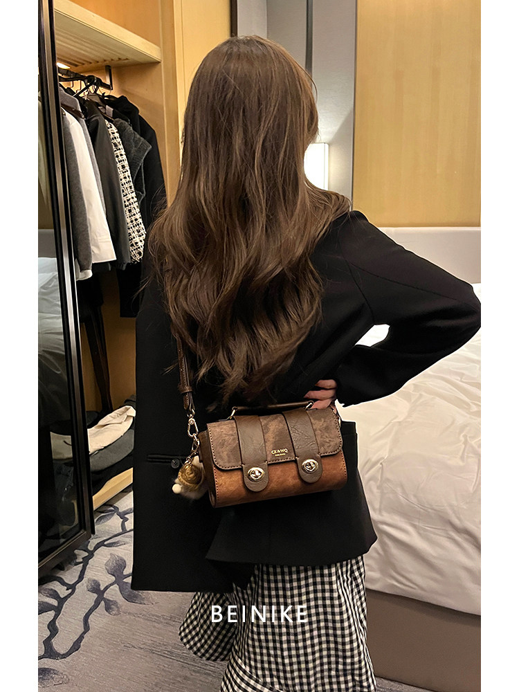 贝妮珂高a级感拼色剑桥包包女2通用款女包