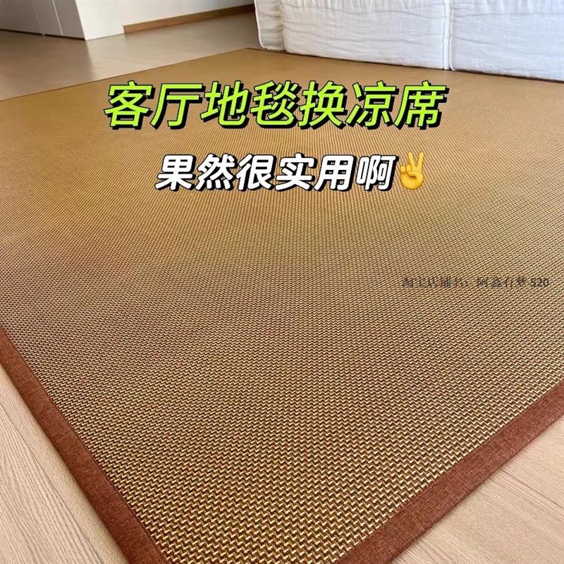 日式藤编席地垫睡觉打地舖家用榻榻米G床垫夏季冰藤凉席床边爬行