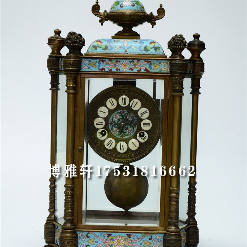 钟表六柱菱形全铜钟古典机械报时座钟仿古董做P旧客厅壁炉玄关台
