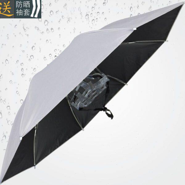 大号超轻头戴式钓鱼伞帽折叠特价雨户外防晒挡黑胶新款2022遮阳帽