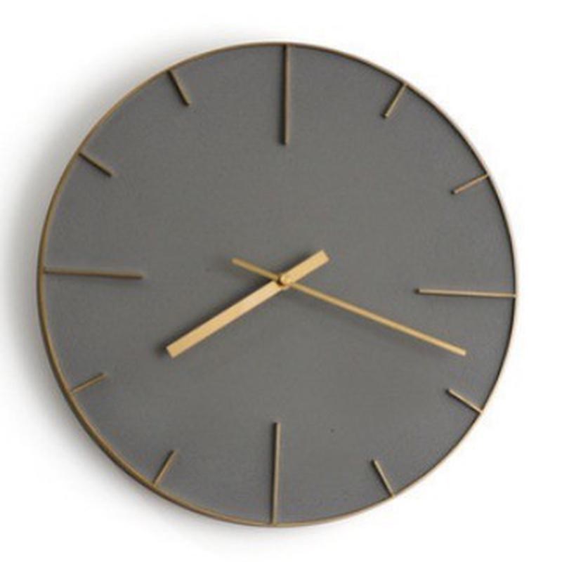 爆款水泥沙石立体简约现代挂钟时尚大M气创意客厅轻奢装饰表