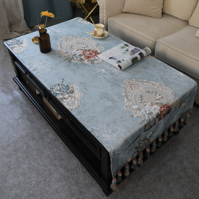 茶几桌布布艺长条欧式家用台x布长方形茶几垫桌垫电视柜防尘罩盖