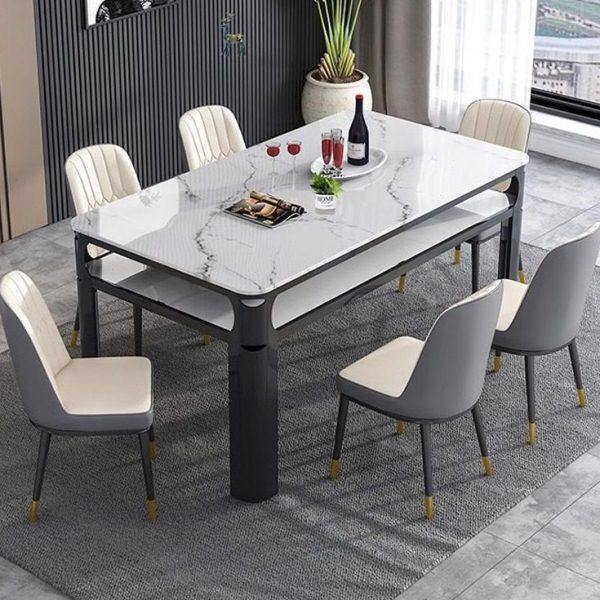 钢化玻璃餐桌椅组合2024新款家用小户型现代简约双层长方形吃饭桌,住宅家具,玻璃餐桌,淘宝优惠券,粉丝福利购,淘宝优惠卷