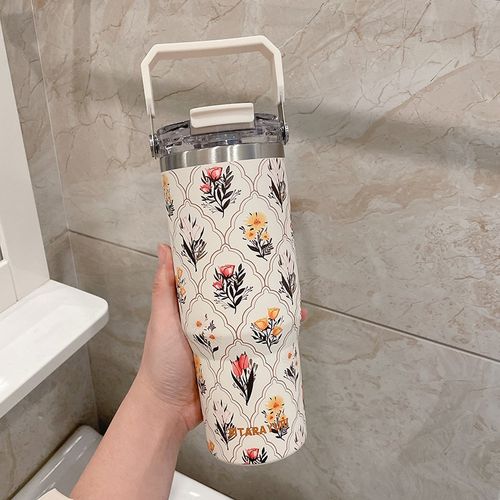 创意吸管保温杯保冷冰霸杯大容量水杯巨无霸M杯子女吨水壶生日礼