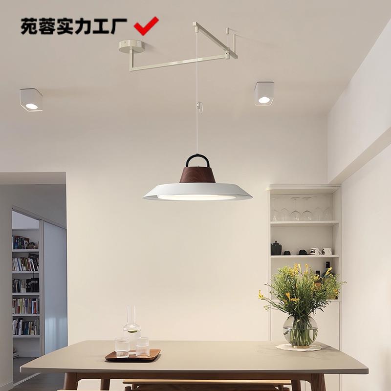中古餐厅吊灯现代简约创意渔夫帽设计法式复古饭厅圆形餐桌灯