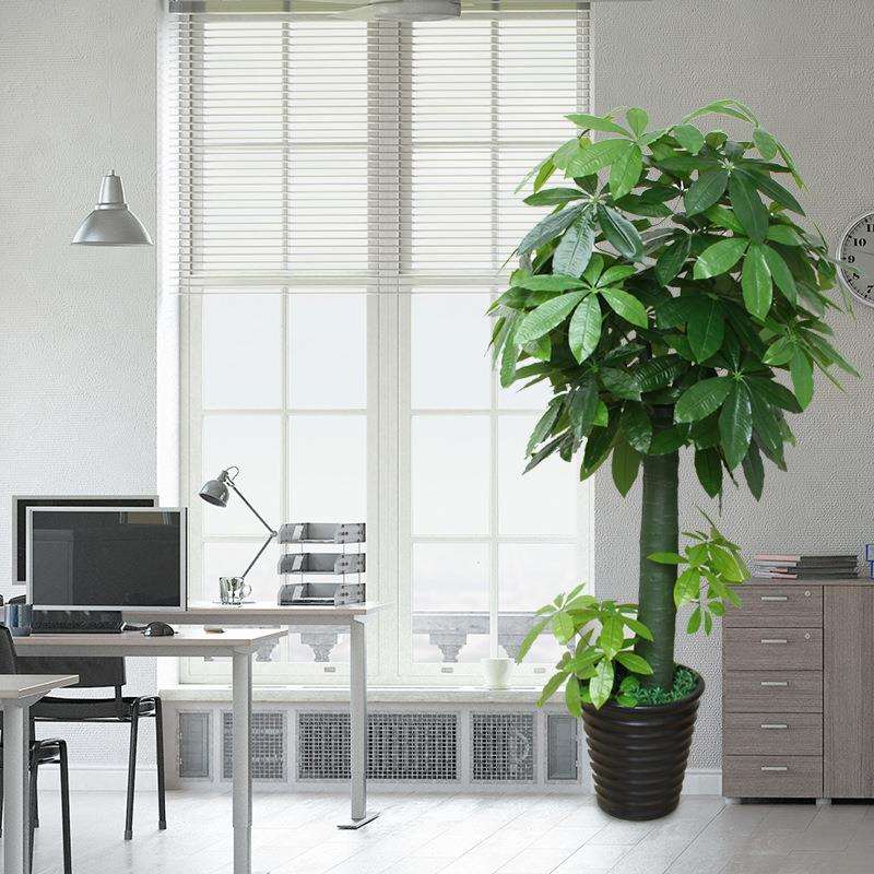 仿真发财树室内装饰假植物盆栽客厅仿生绿植大型田园假花单只/束