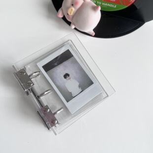 亚克力手帐本透明活页夹咕卡册pvc迷你mini笔记本简约拍立得相册