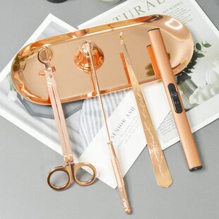 香薰蜡烛托盘五脉冲点火器烛加长烛灭件套芯罩剪器工具充电打火机