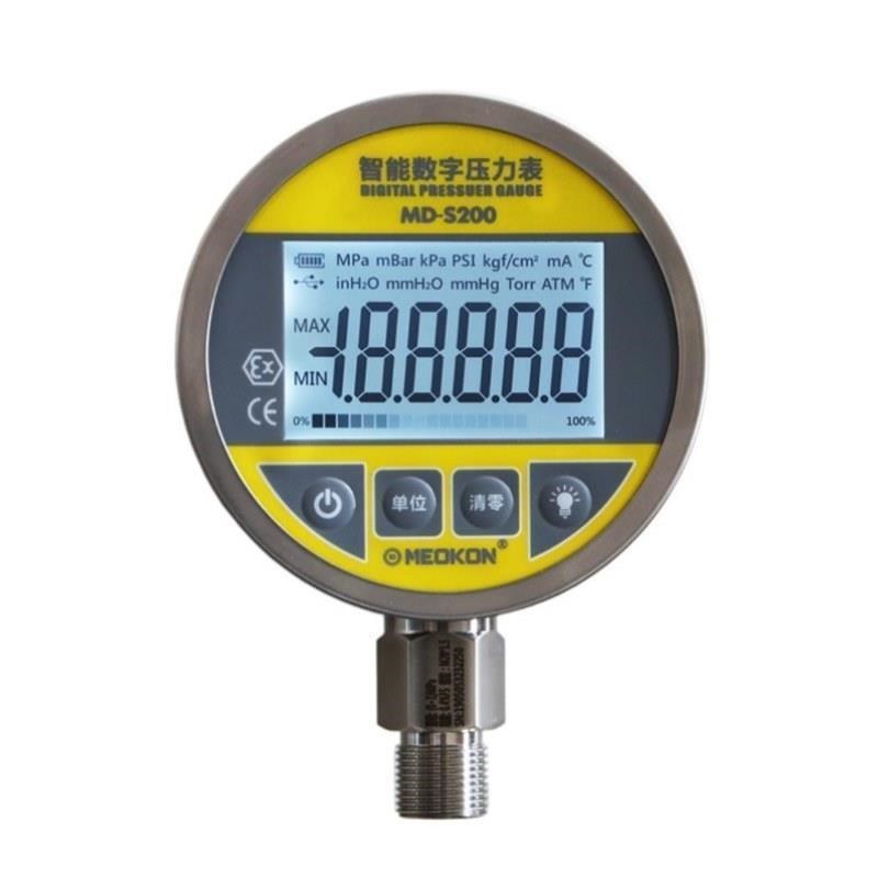 上海高精密数显压力表电池供电全不M锈钢数字真空压力表