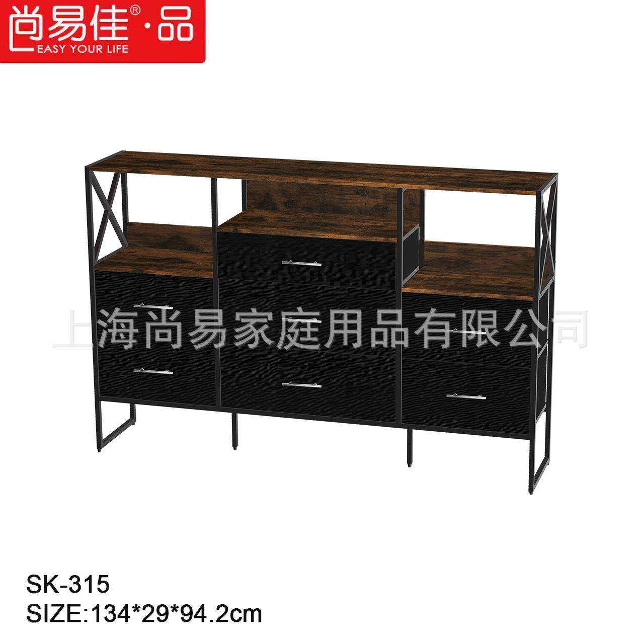 双层电视柜无纺布艺抽屉收纳柜置物架床头柜梳妆台织物铁架电脑桌