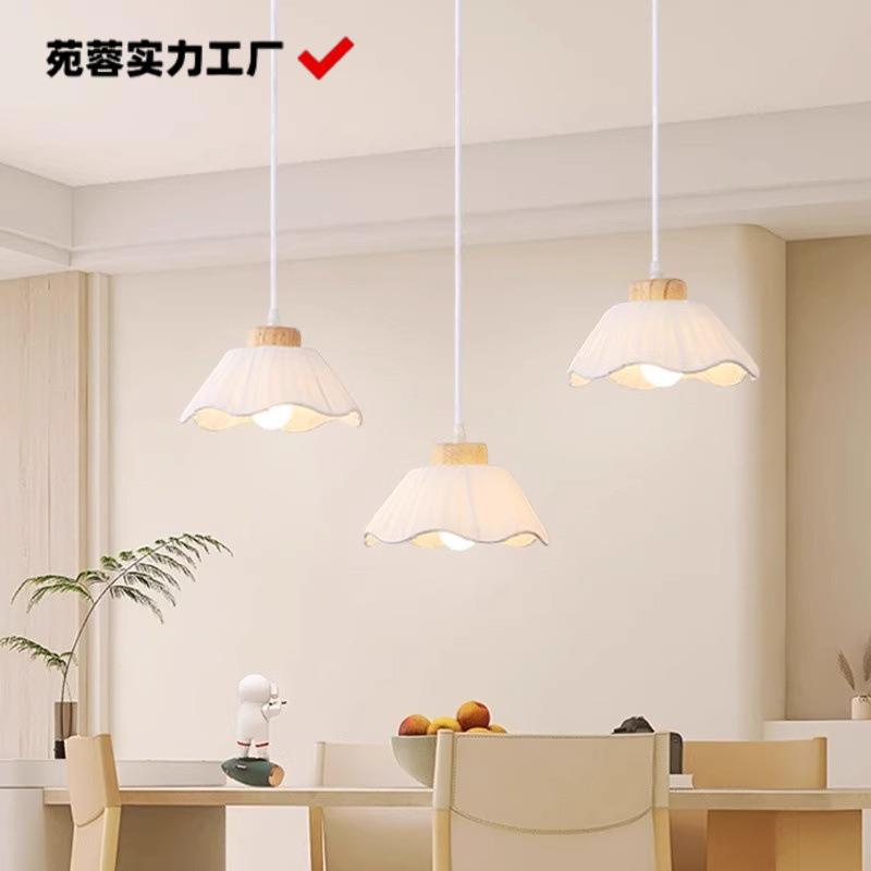 日式极简原木三头餐桌饭厅吧台餐厅吊灯现代灯饰北欧简约创意灯具