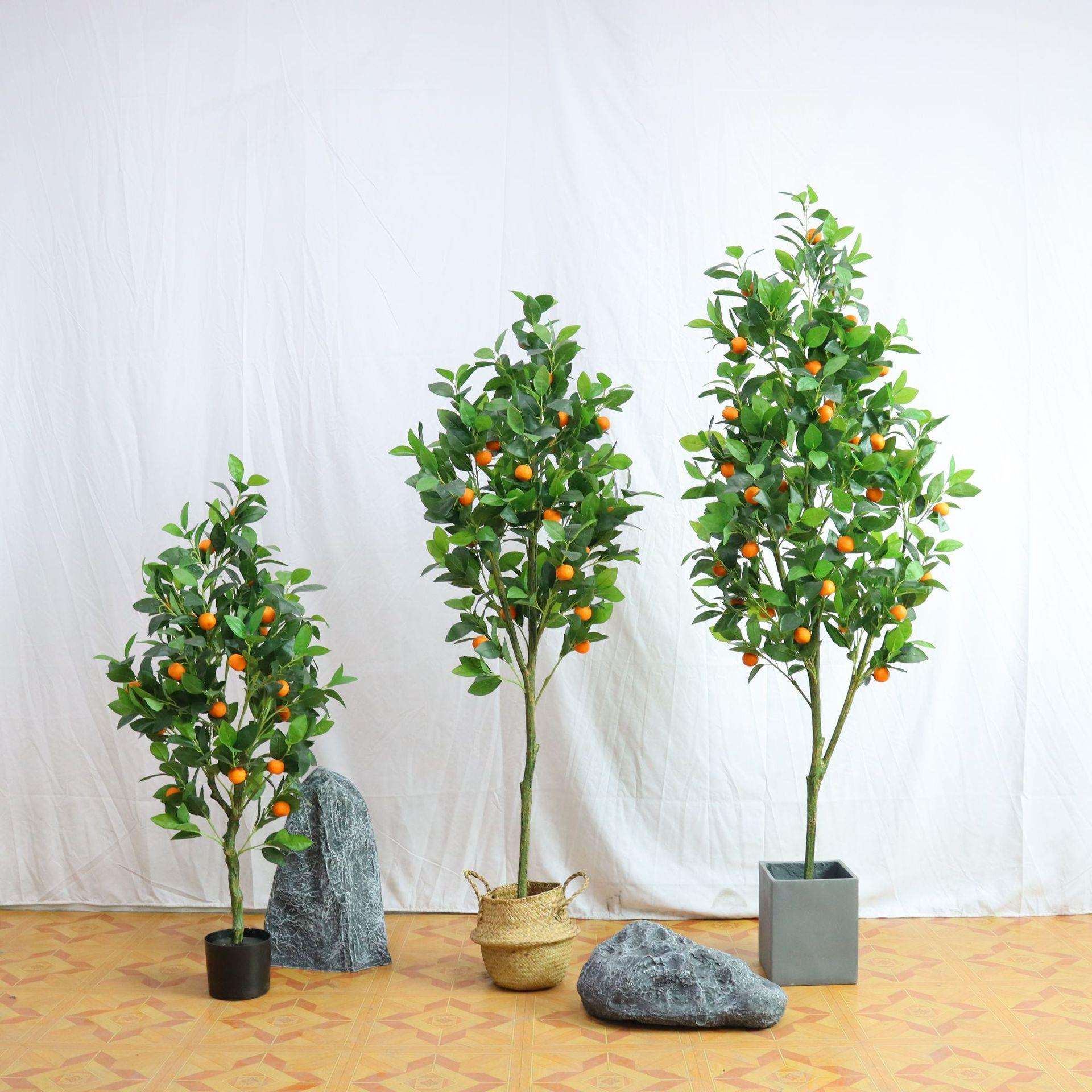 仿真植物橘子盆栽家居美陈落地招财水果树桔子树盆景现货工厂直发