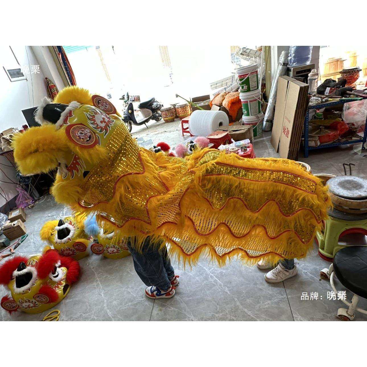 舞狮醒狮可眨眼狮头儿童国潮舞狮子玩具舞狮头幼儿表演舞狮子头