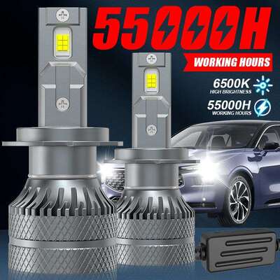 2PCS汽车LED大灯h7近光灯泡h4远近一体H11H1强光9005超亮车灯白光