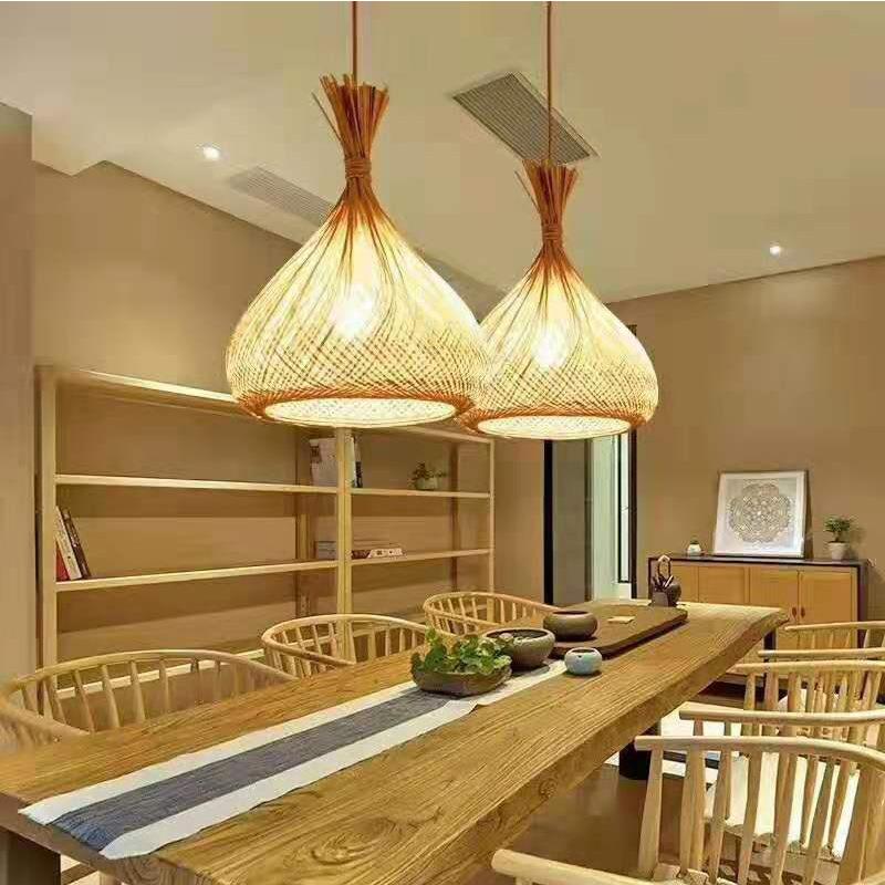 鄂温克族自治旗巴彦淖尔市日式竹灯创意个性竹编吊灯餐厅民宿灯
