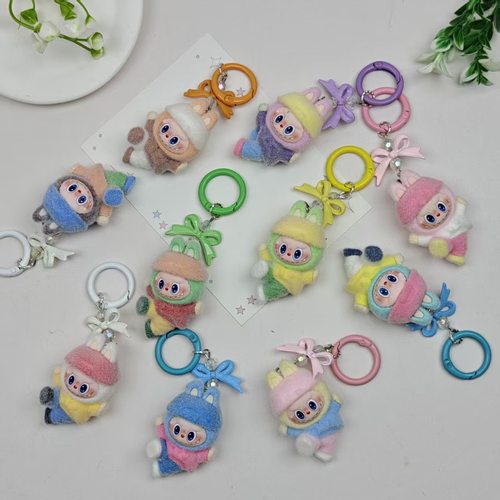 植绒街舞布布公仔软胶萌粒diy挂饰品跨境直播盲袋学生钥匙扣挂件