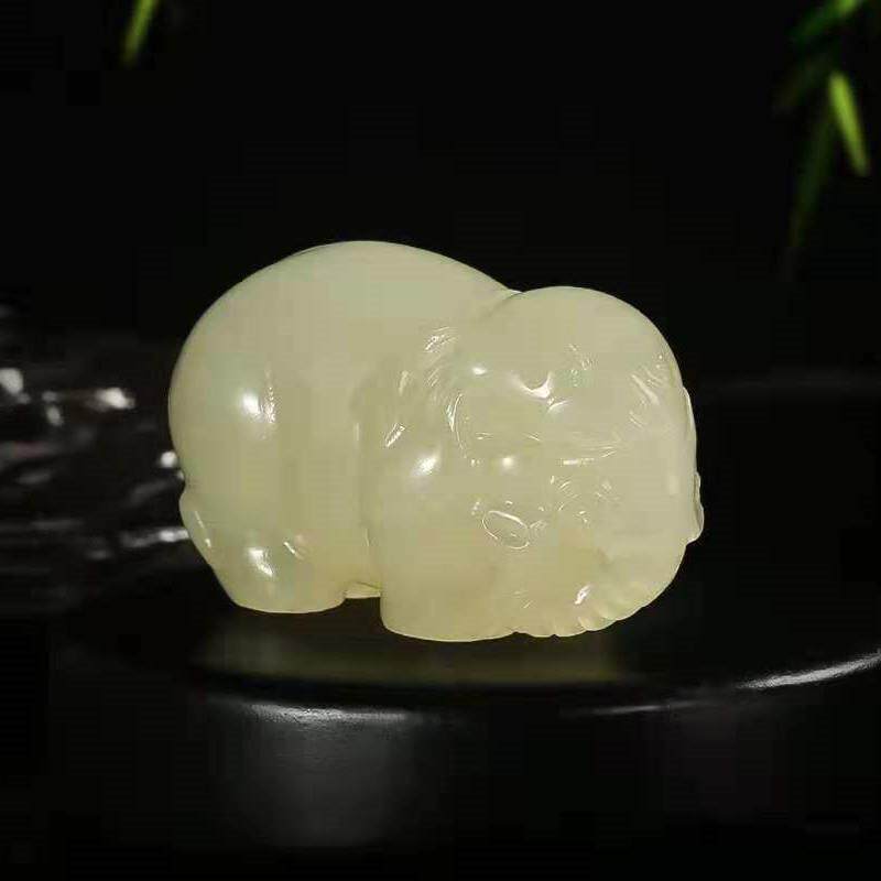 厂家冰种蚕丝玉白菜 冰种蚕丝玉貔貅手把件龙龟手把件