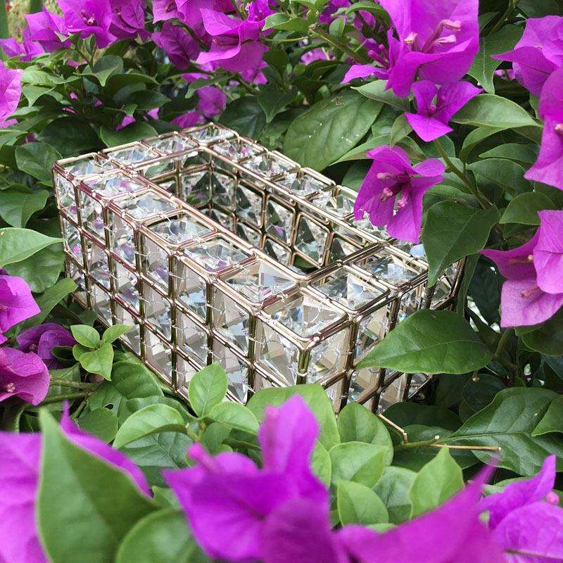 欧美水晶纸巾盒抽纸盒创意餐巾纸抽盒客厅收纳盒样板间车用家用