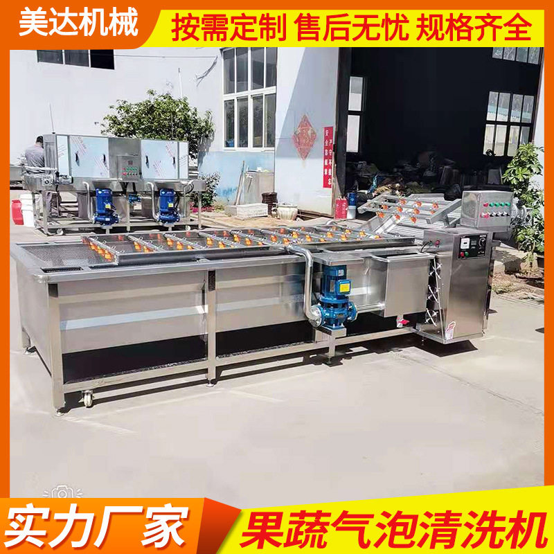 果蔬气泡清洗机菠菜白菜人参三七喷淋清洗设备去泥杂质酱菜脱盐机