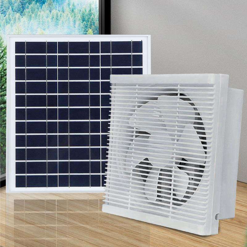太阳能直流12V百叶窗式排气扇家用厨房浴室抽风机宠物室散热风机
