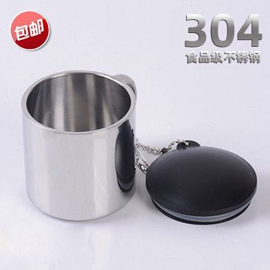 304不锈钢水杯迷你便携式茶杯子带手柄双层保温旅行小酒杯酒110ml