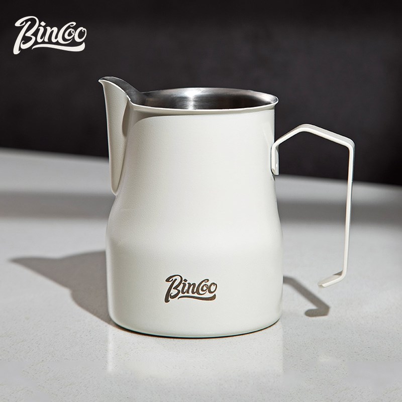 Bincoo意式咖啡打奶缸r304不锈钢专业大肚打奶杯450ml拉花缸奶泡