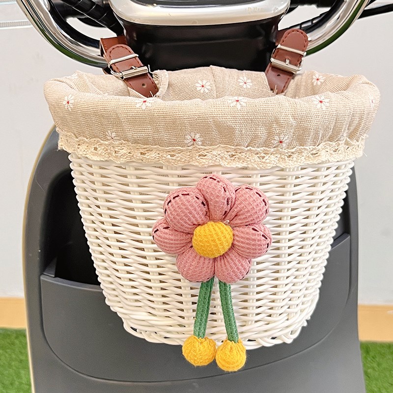 电动车后置车筐自行机车前置挂篮置物神器车R篓后用靠背菜篮子