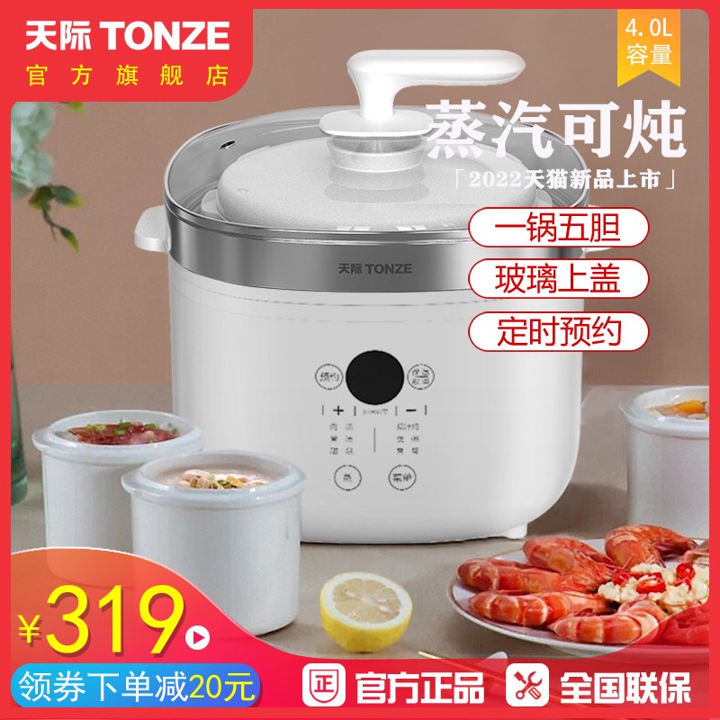 天际电炖炖锅家用蒸汽锅煲汤锅全自动燕窝电炖锅隔水炖4YL一锅五