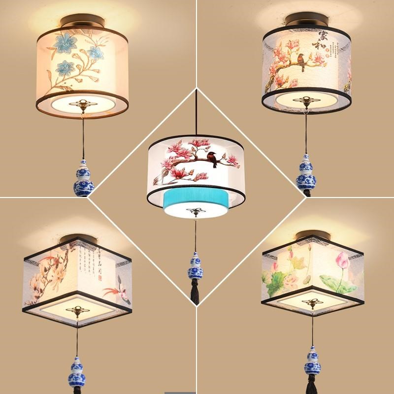 新中式过道吸顶灯中m国风走廊灯现代门厅入户玄关简约灯阳台吸顶