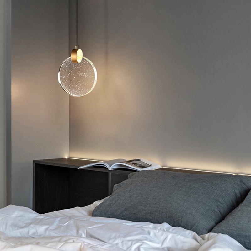 别墅复式楼梯长吊灯网红loft挑C空水晶吊灯现代简约轻奢床头餐厅