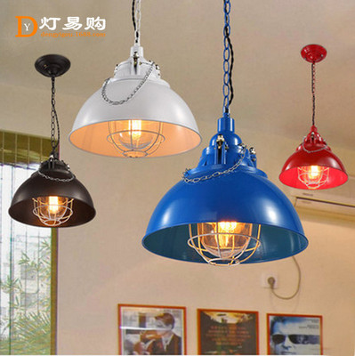 LOFT复古铁艺灯具 工厂工矿照明多彩酒吧超市仓库餐厅灯节能吊灯