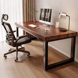 全实木书桌学生家用学习桌电脑桌卧室办公桌长条松木桌双人工作台