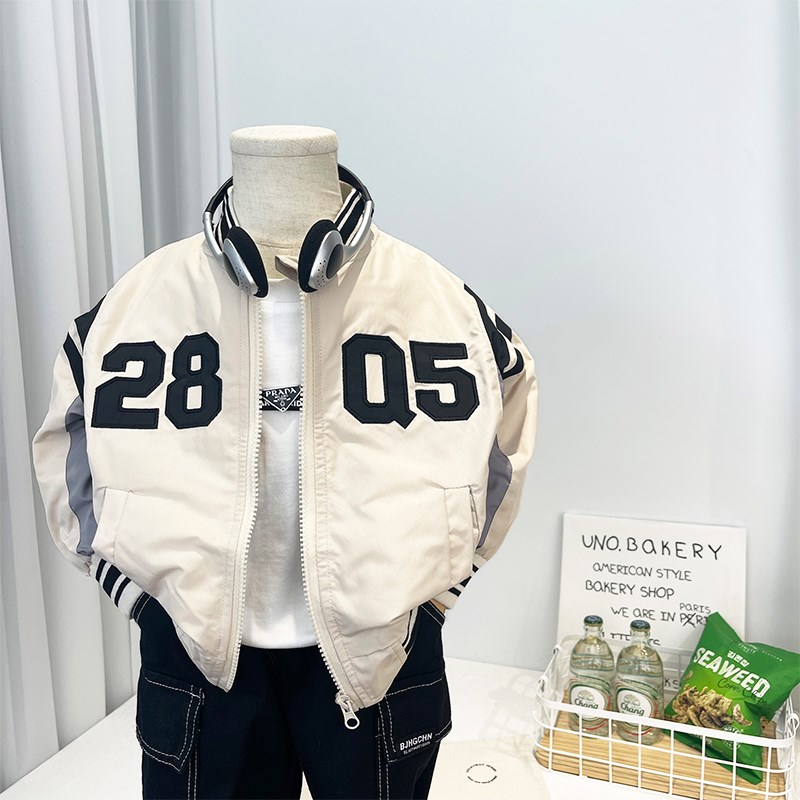 男童秋季运动外套2024新款儿童装帅气百搭棒球服宝宝时尚刺绣夹克