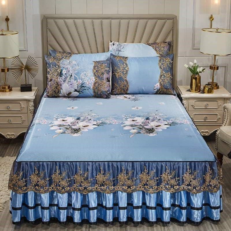 水洗床凉感夏季软席床单双人三件套凉席床罩冰丝席冰丝可裙式1.8m,床上用品,冰丝席,淘宝优惠券,粉丝福利购,淘宝优惠卷