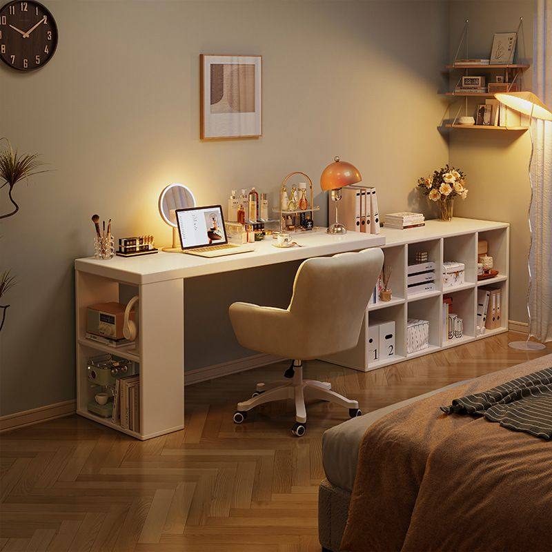 实木书桌小户型床尾电脑化妆桌卧室床边书柜窄缝长条桌奶油风桌子,住宅家具,电脑桌,淘宝优惠券,粉丝福利购,淘宝优惠卷