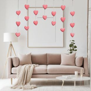 家居爱心门帘卧室婚房装饰心形浪漫儿童房间装饰挂饰免打孔