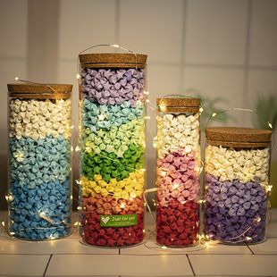 装星星的瓶子玻璃夜光创意大号折幸运星纸条成品许愿瓶心愿礼物