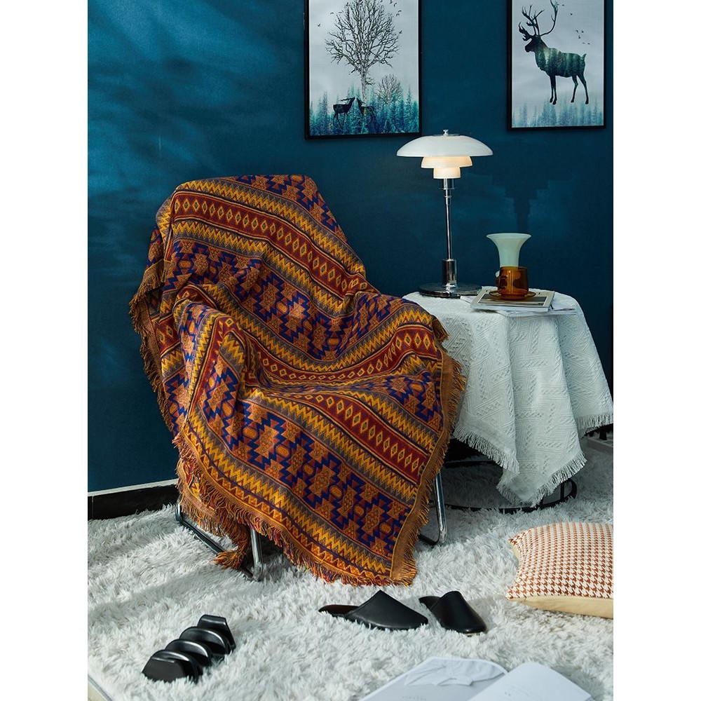 单人椅子套罩盖布沙发巾民族风毯躺椅毯子摇椅盖巾防尘防滑床新品