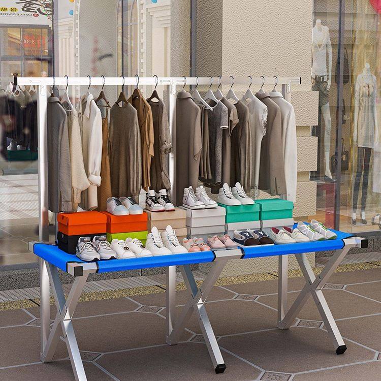 夜市摆地摊折叠货架摆摊桌子便携式多功能挂衣服架户外展销活动桌,收纳整理,置地/升降晾晒衣架,淘宝优惠券,粉丝福利购,淘宝优惠卷