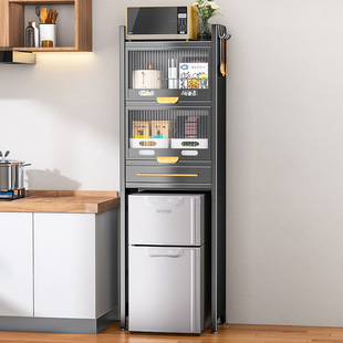 冰箱上方置物架厨房小型冰箱顶部上面空间收纳架子落地多层储物柜