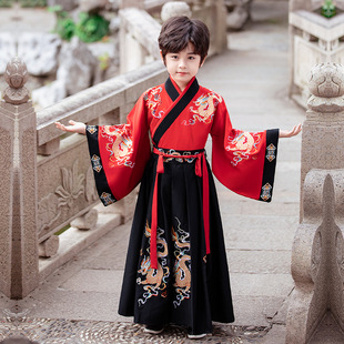龙年汉服男童秋冬2023新款儿童国学服古装国风高级开笔礼演出服装