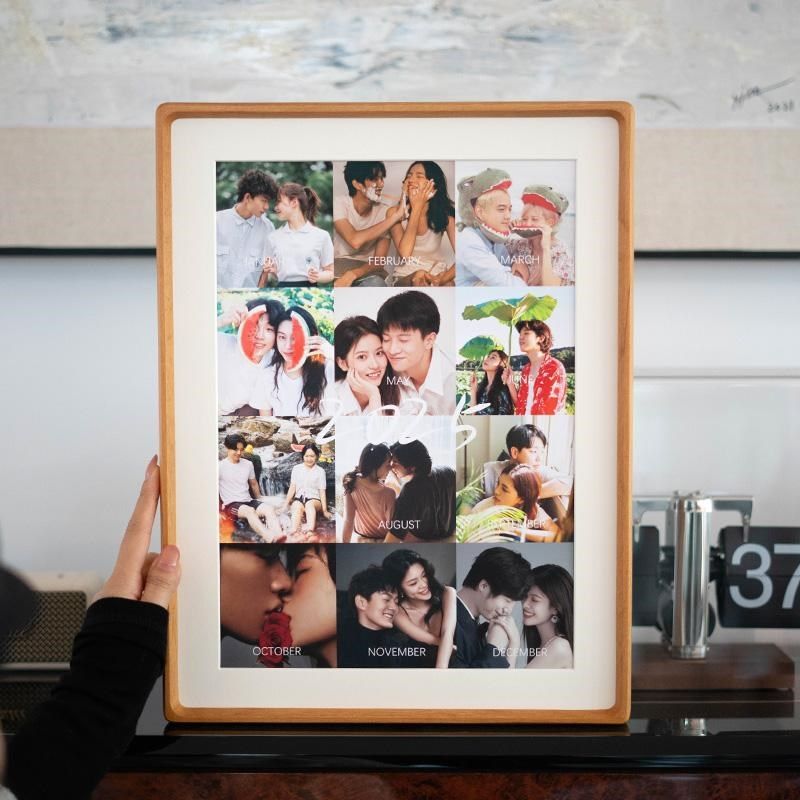 洗照片做成相框摆台diy情侣婚纱照周年纪念定制实木画框挂墙装裱